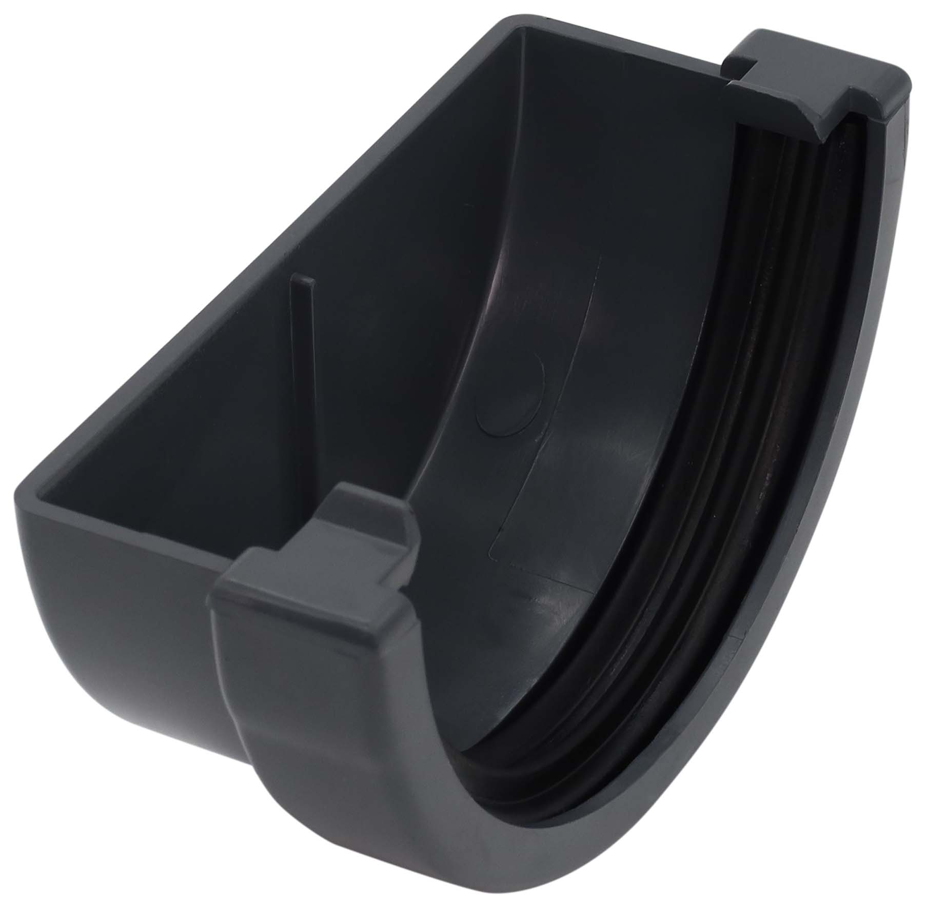 FloPlast 76mm Anthracite Grey MiniFlo Gutter External Stop End