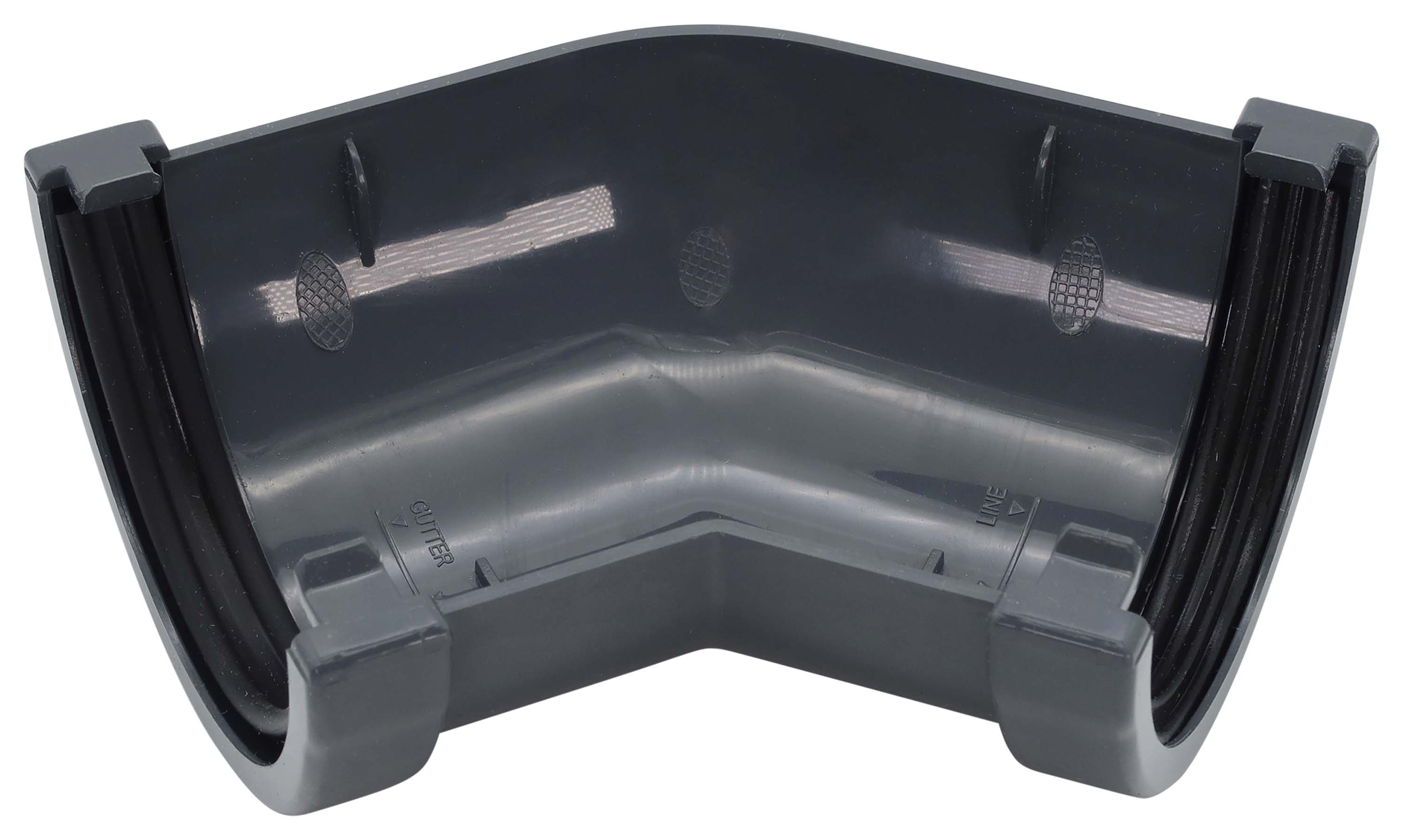 FloPlast 76mm MiniFlo Gutter Angle 135 - Anthracite Grey