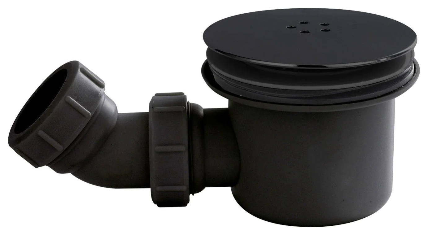 Nuie Fast Flow Black Shower Waste - 90mm