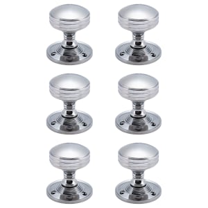 Rimmed Mortice Polished Chrome Door Knob - 3 Pairs
