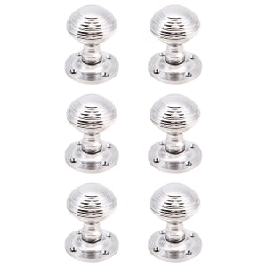 Ringed Mortice Polished Chrome Door Knob - 3 Pairs