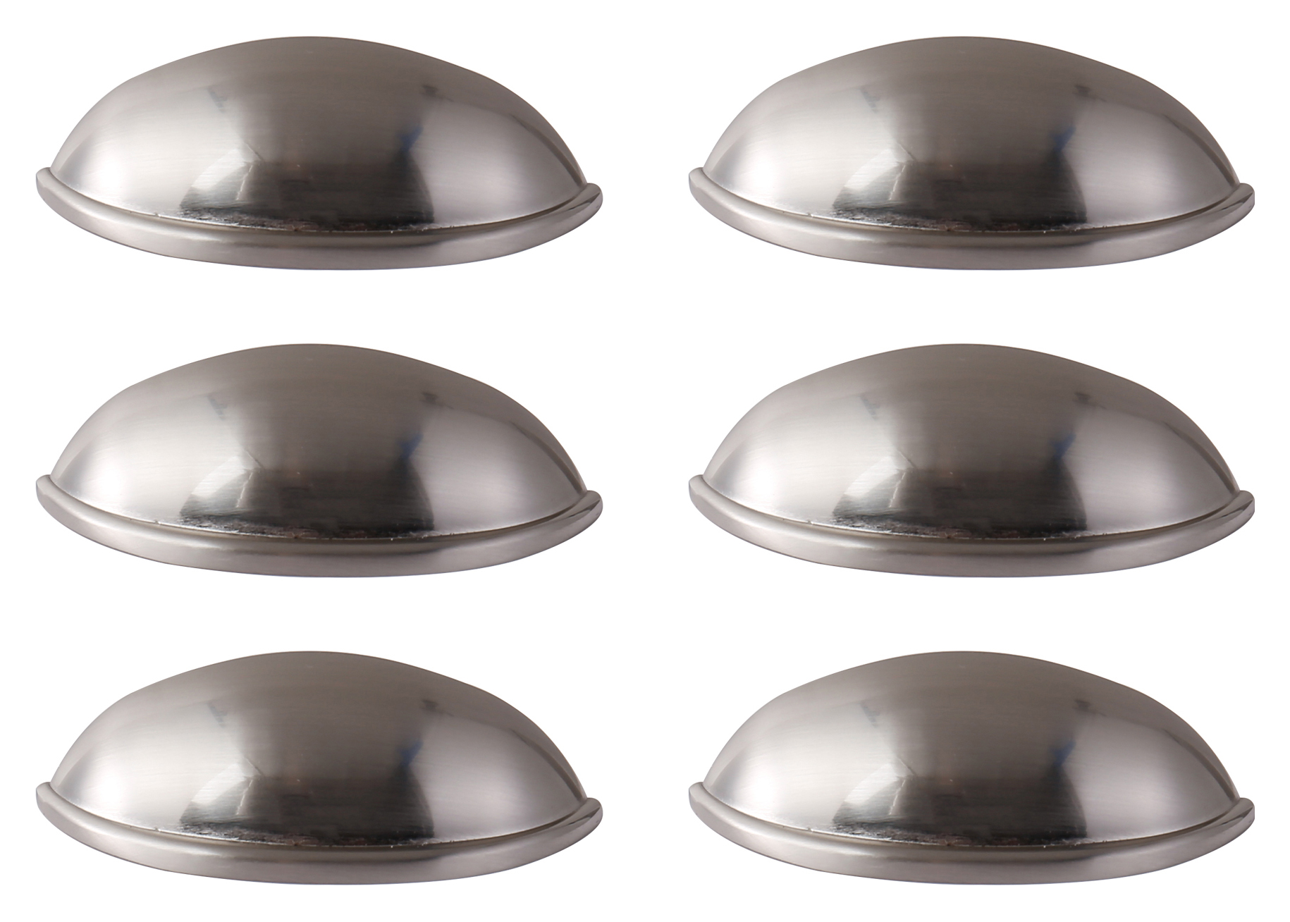 Cup Brushed Nickel Cabinet Handle - 84mm - Pack of 6