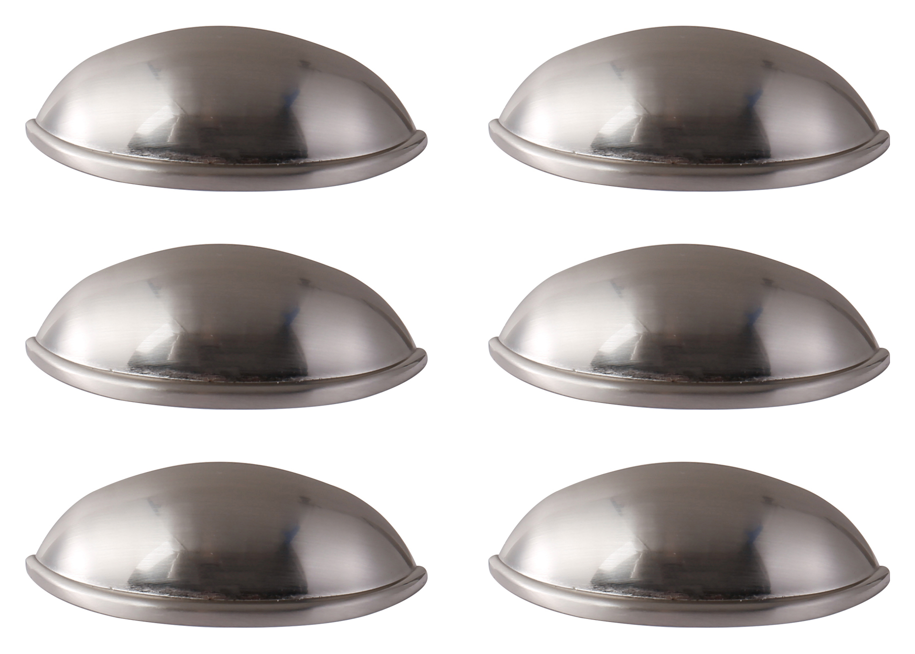 Wickes Cup Brushed Nickel Cabinet Handle - 84mm - Pack of 6