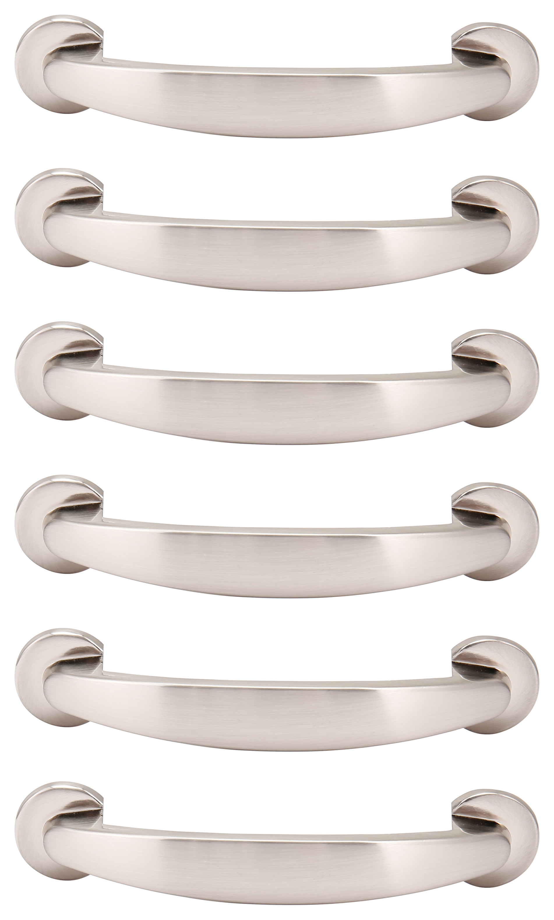 Wickes Round Bow Brushed Nickel Cabinet Handle - 120mm - Pack of 6