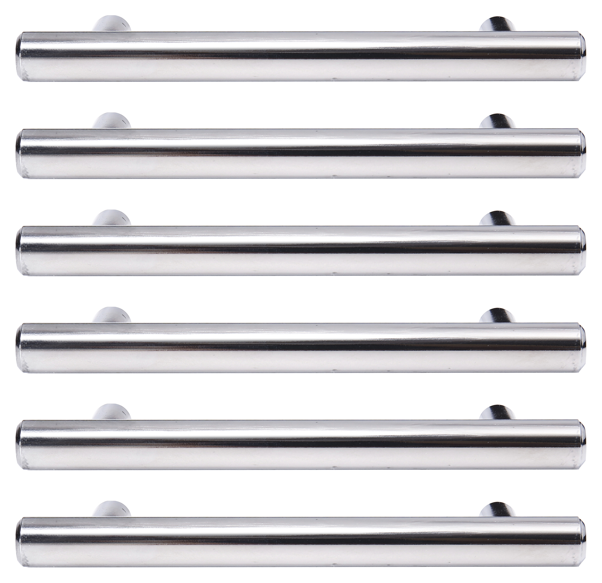 T Bar Brushed Nickel Cabinet Handle - 115mm - Pack of 6