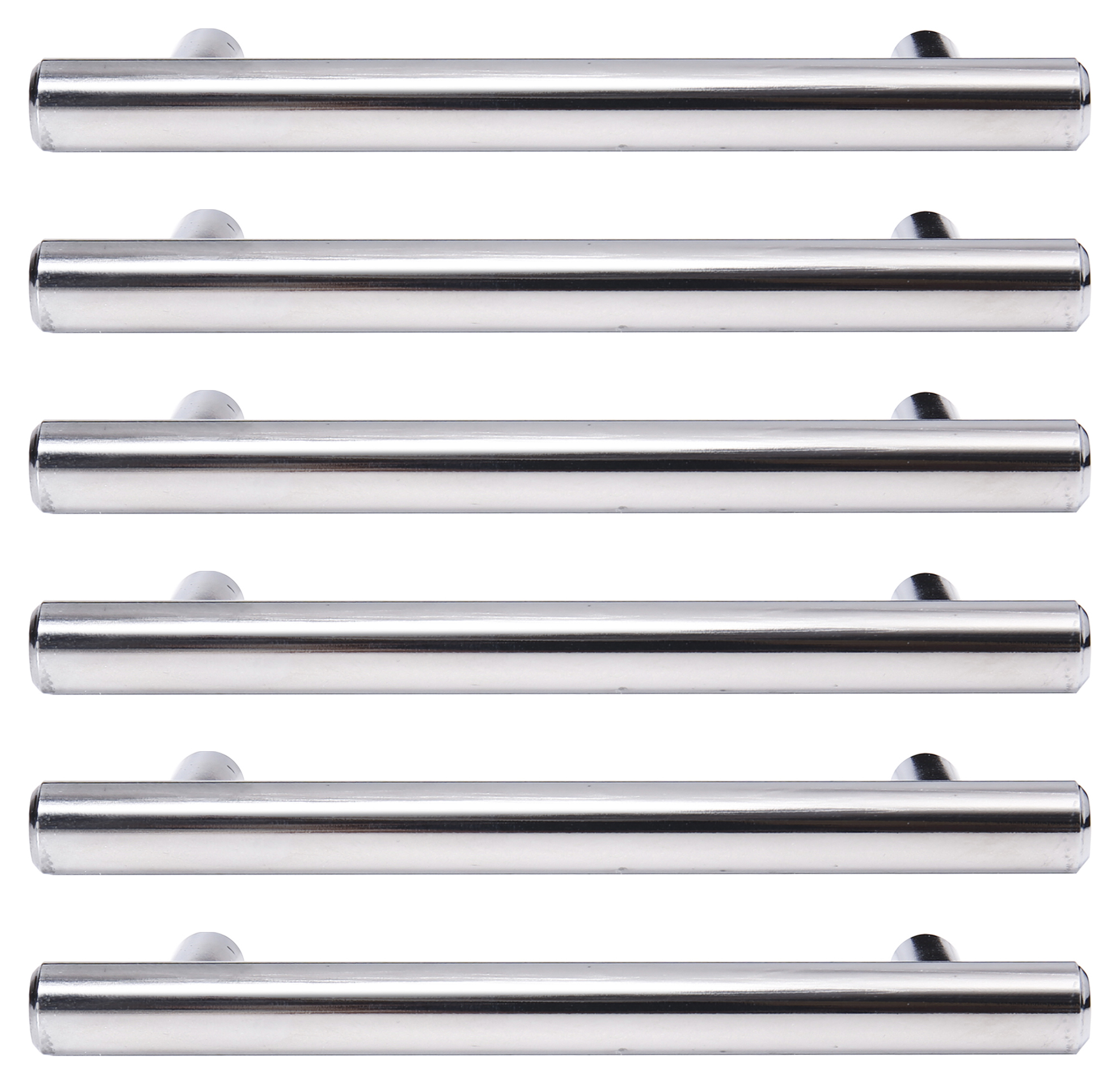 Wickes T-Bar Brushed Nickel Cabinet Handle - 115mm - Pack of 6