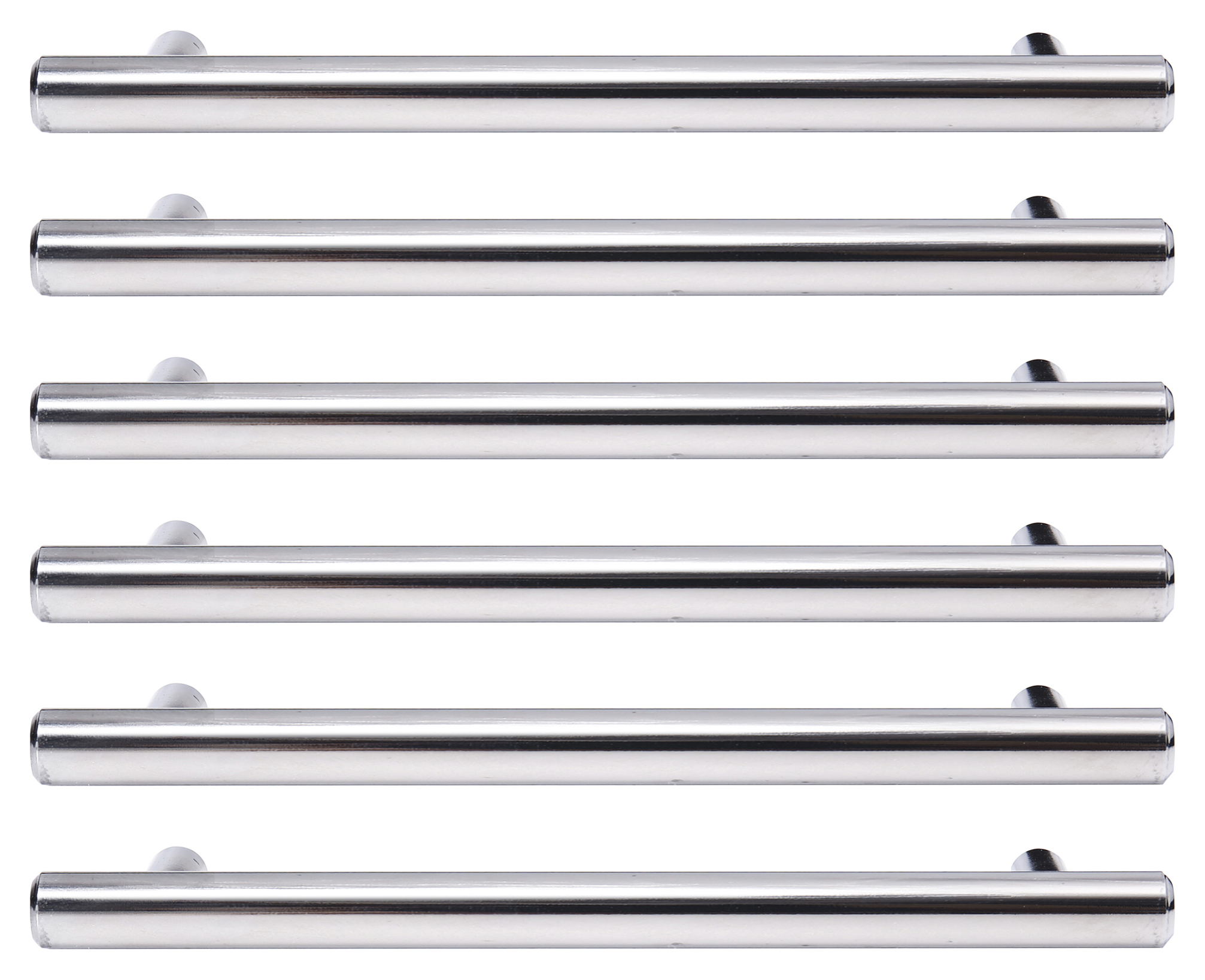 T Bar Polished Chrome Cabinet Handle - 220mm - Pack of 6