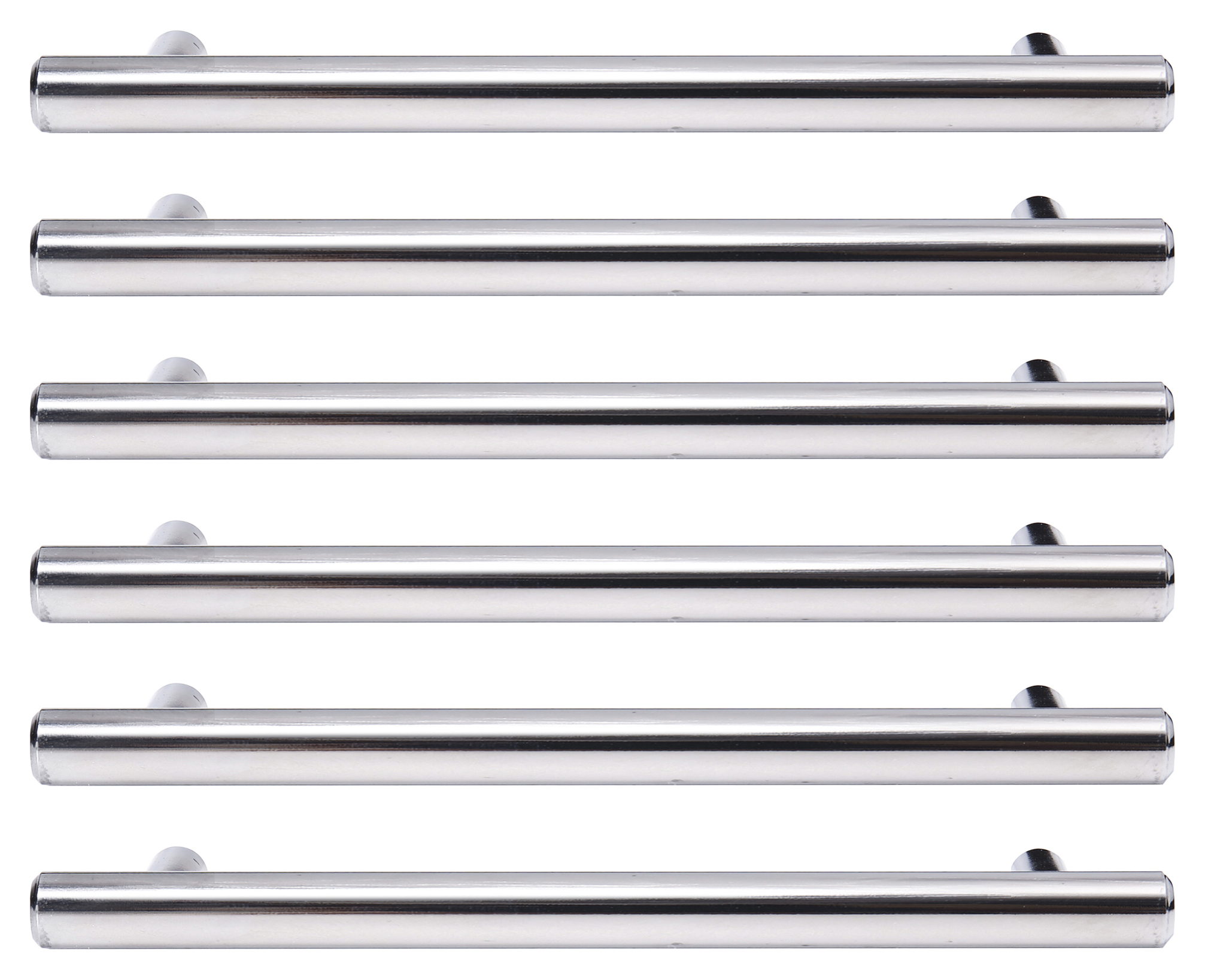 T Bar Polished Chrome Cabinet Handle - 220mm - Pack of 6