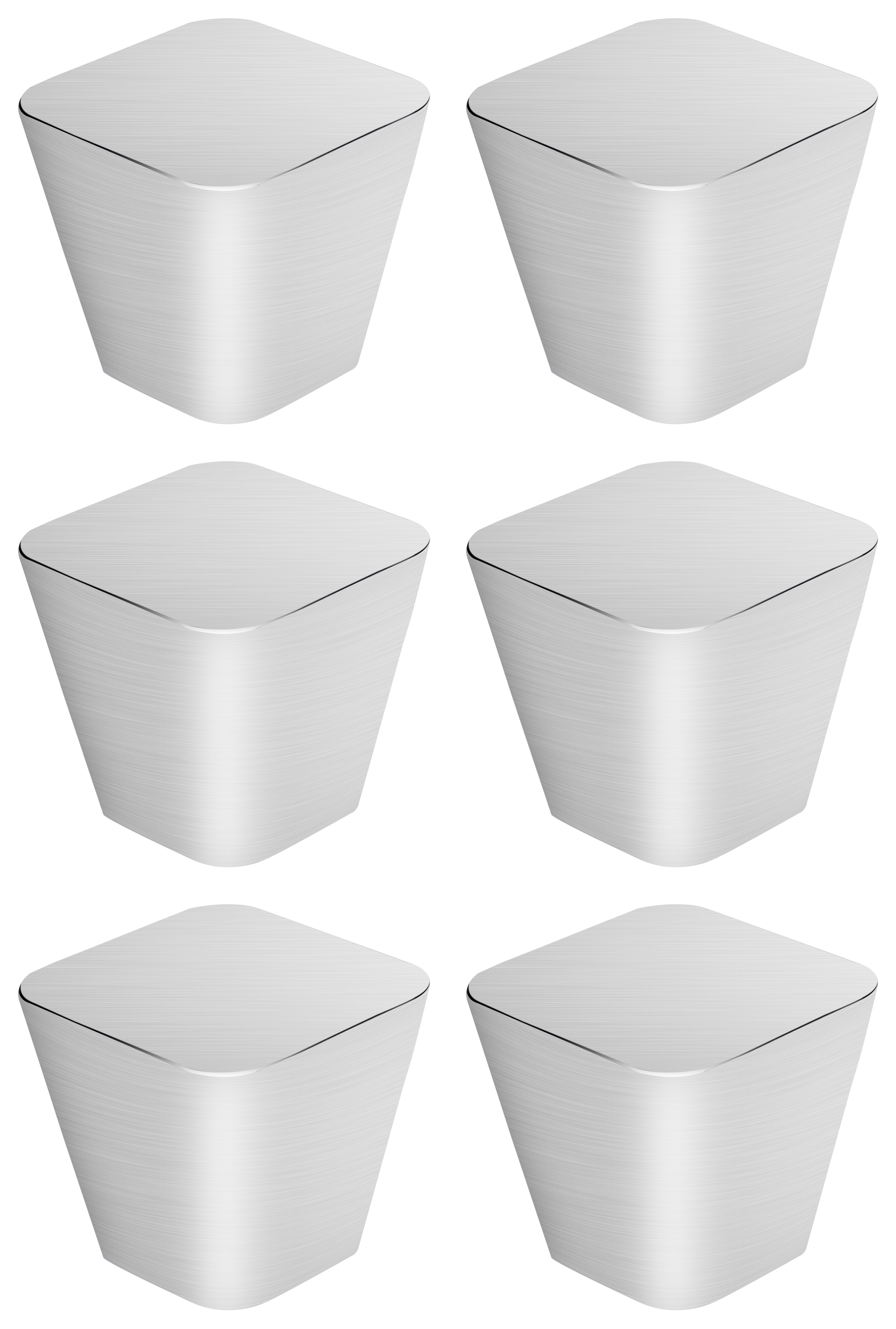 Tapered Square Brushed Nickel Door Knob - 30mm - Pack of 6