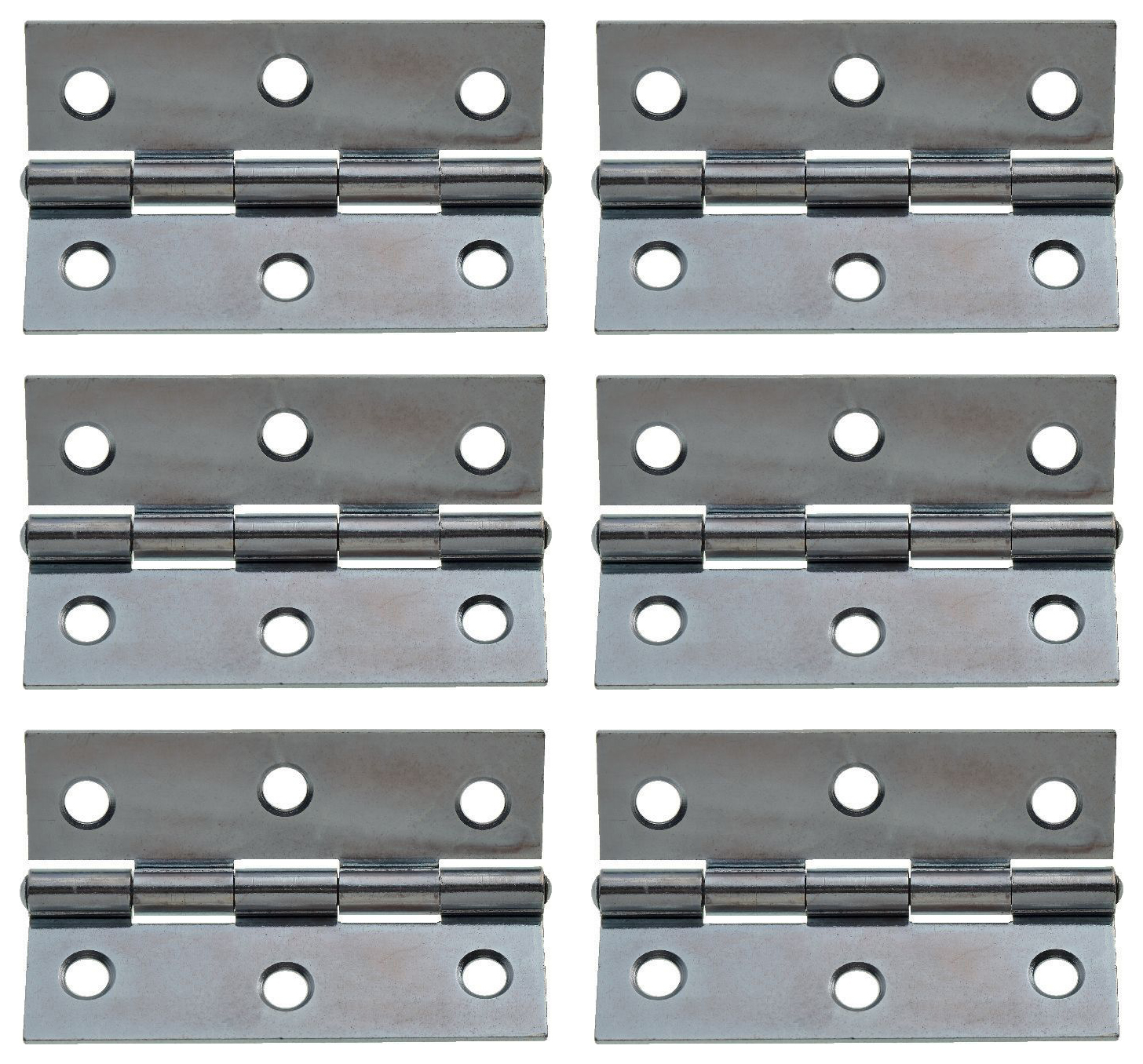 Butt Hinge Zinc Plated 76mm - Pack of 6
