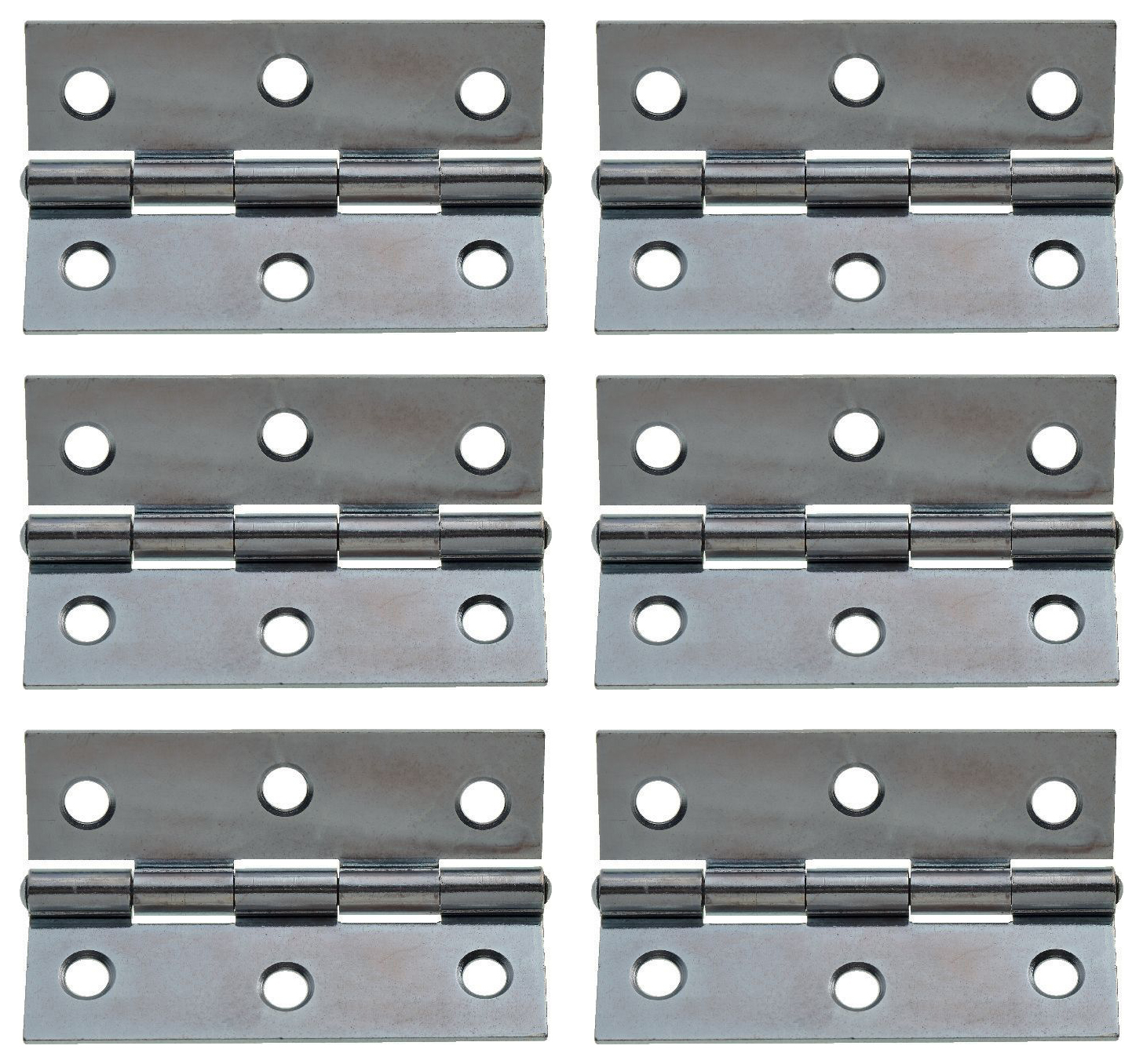 Butt Hinge Zinc Plated 76mm - Pack of 6