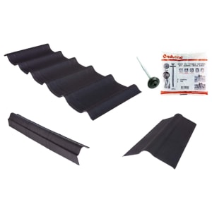 Onduline Onduvilla Shed Roof Kit For 6 x 4ft Roofs - Black