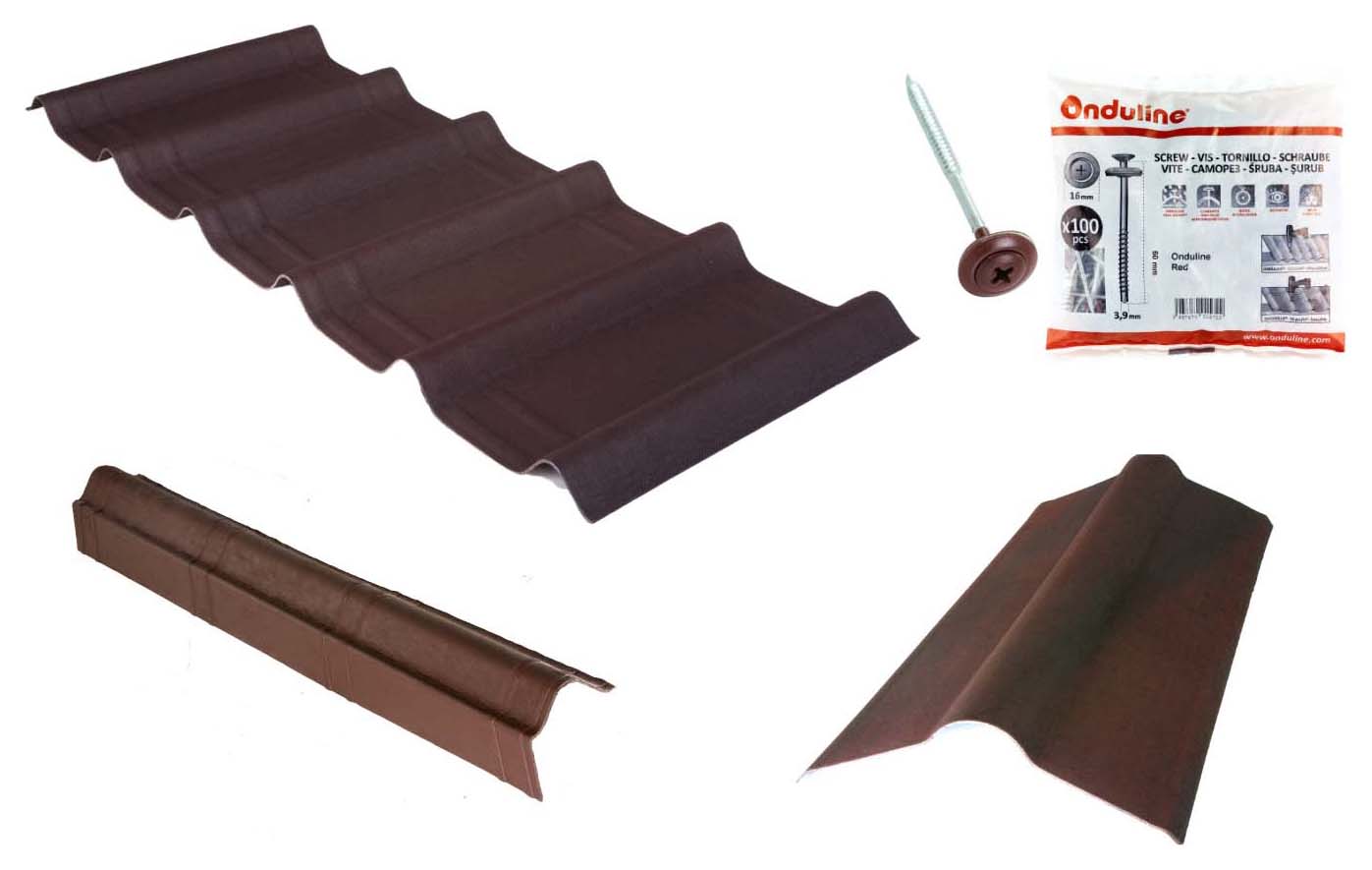 Onduline Onduvilla Shed Roof Kit For 6 x 4ft Roofs - Brown