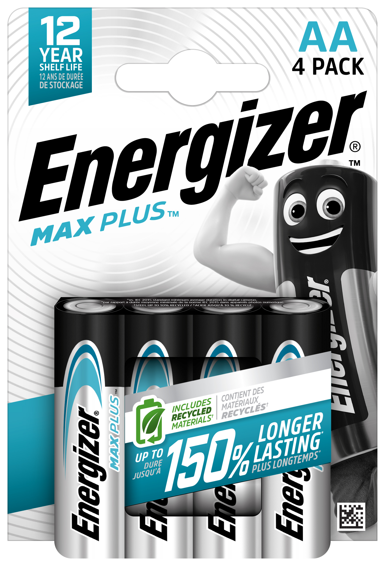 Energizer Max Plus CHP4 Alkaline AA Batteries - Pack of 4