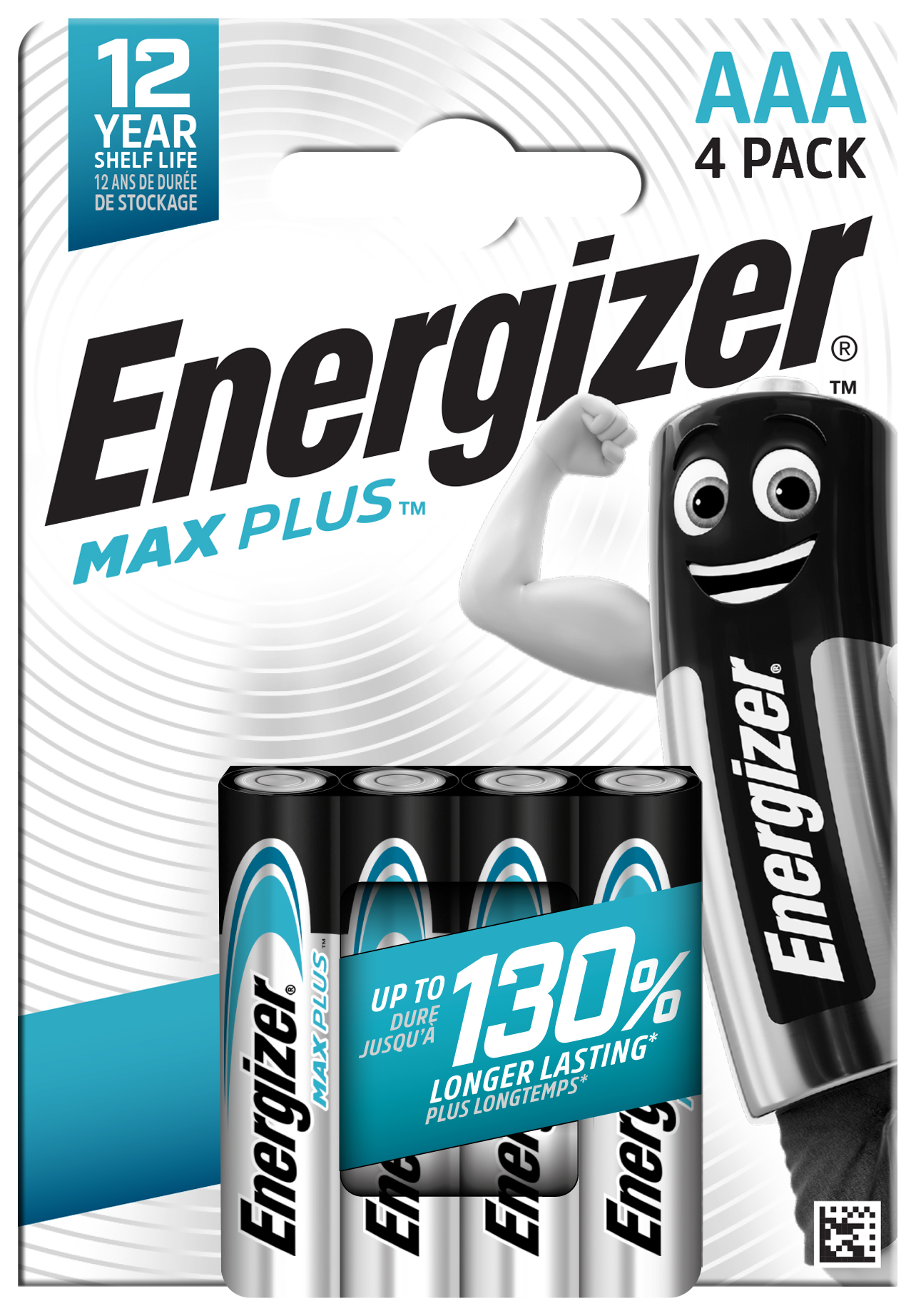 Energizer Max Plus CHP4 Alkaline AAA Batteries - Pack of 4