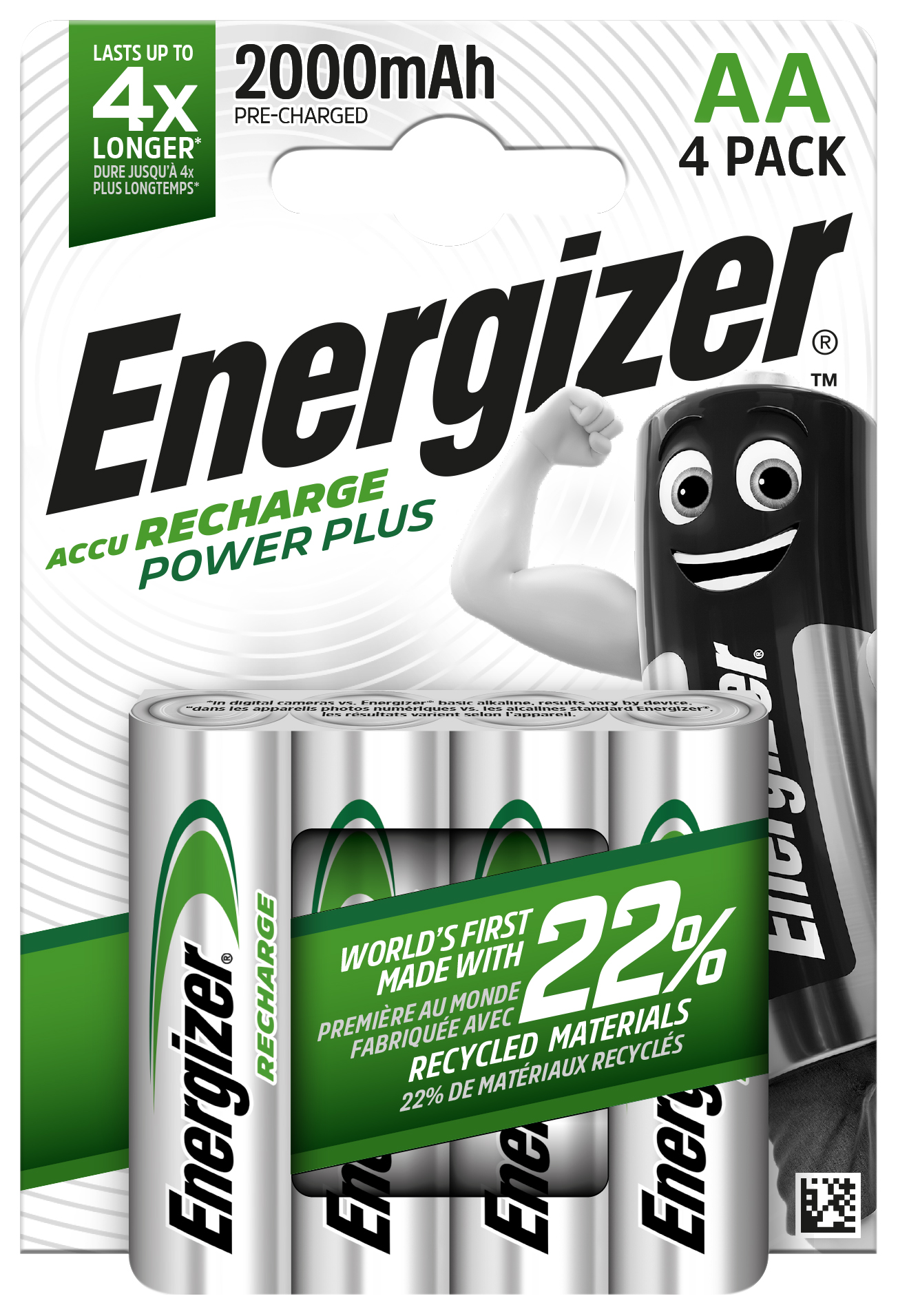 Energizer Power Plus BP4 AA Rechargeable Batteries - Pack of 4