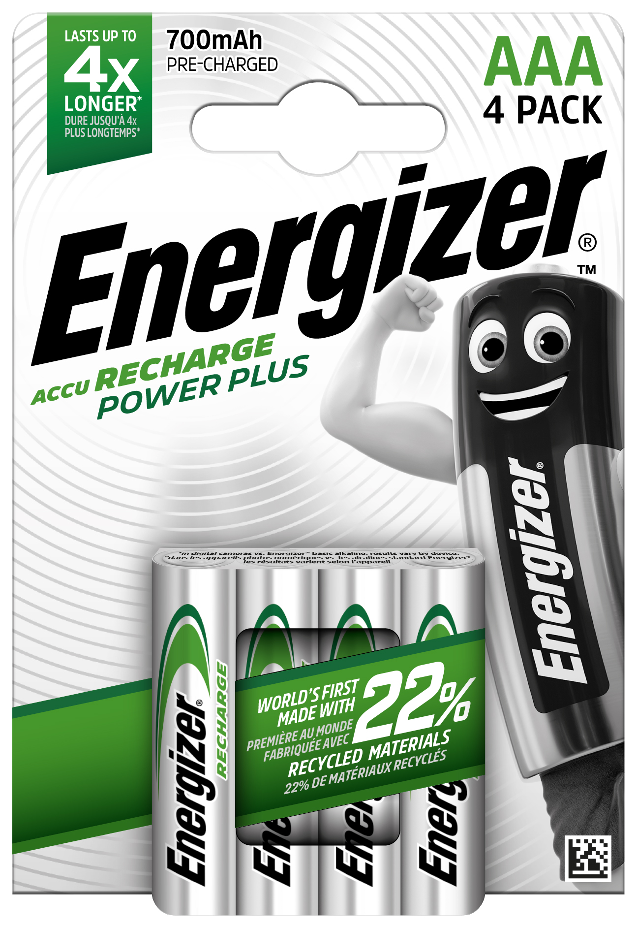 Energizer Power Plus BP4 AAA Rechargeable Batteries - Pack of 4