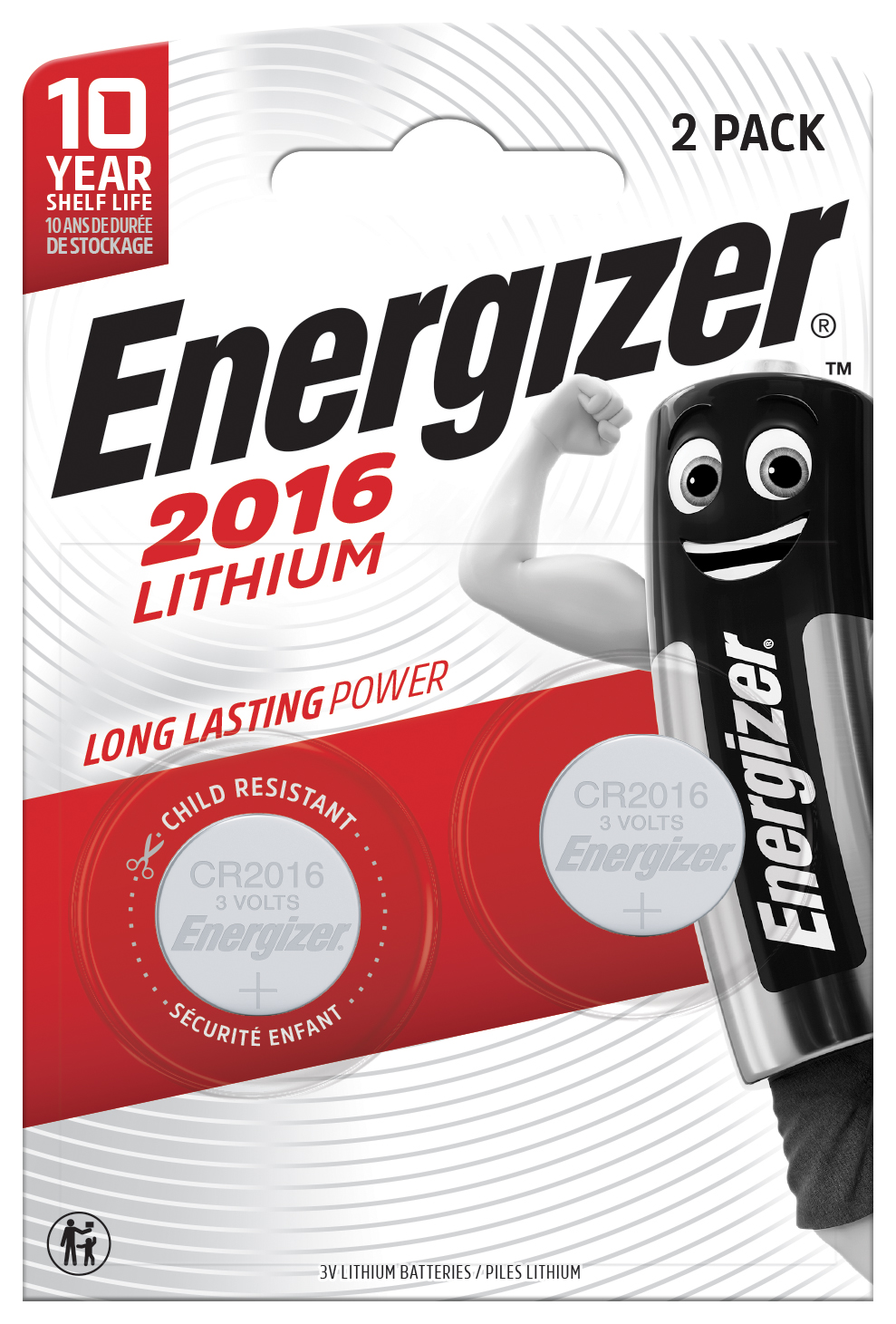 Energizer CR2016 BP2 Li-ion Batteries - Pack of 2