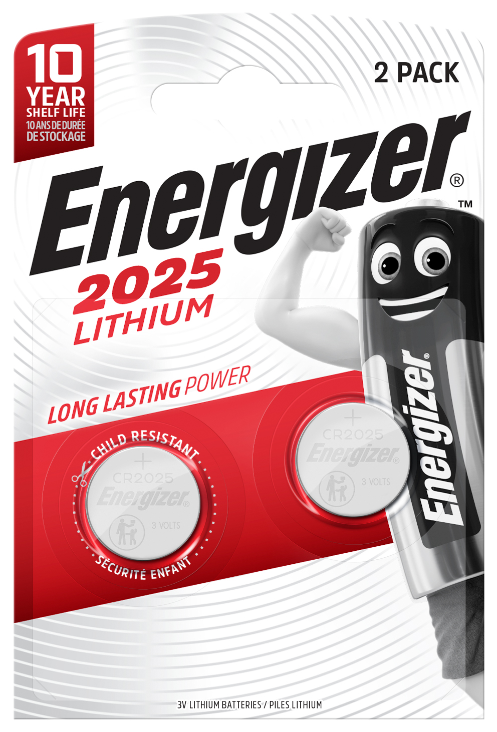 Energizer CR2025 BP2 Li-ion Batteries - Pack of 2