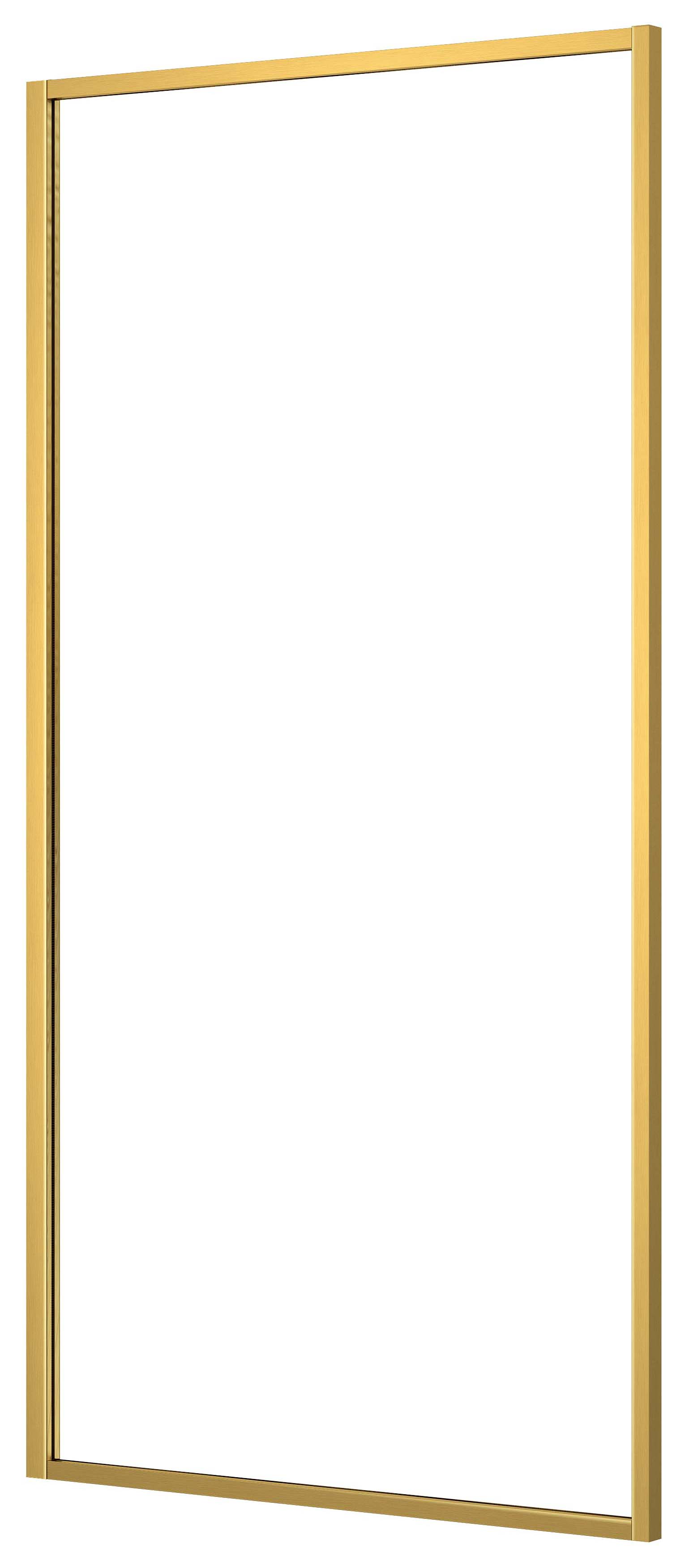 Nexa By Merlyn 8mm Brushed Brass Framed Fixed Square Panel Bath Screen - 1500 x 800mm