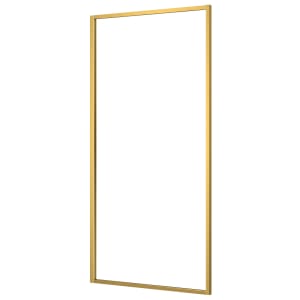 Nexa By Merlyn 8mm Brushed Brass Framed Fixed Square Panel Bath Screen - 1500 x 800mm