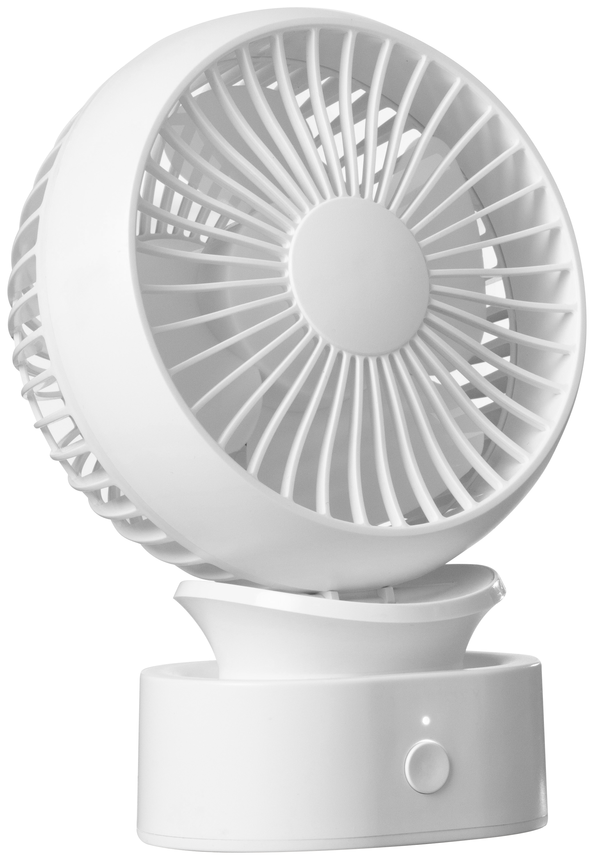 Daewoo White Mini Desktop Rechargeable Fan - 4in