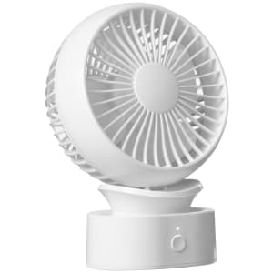 Daewoo White Mini Desktop Rechargeable Fan - 4in