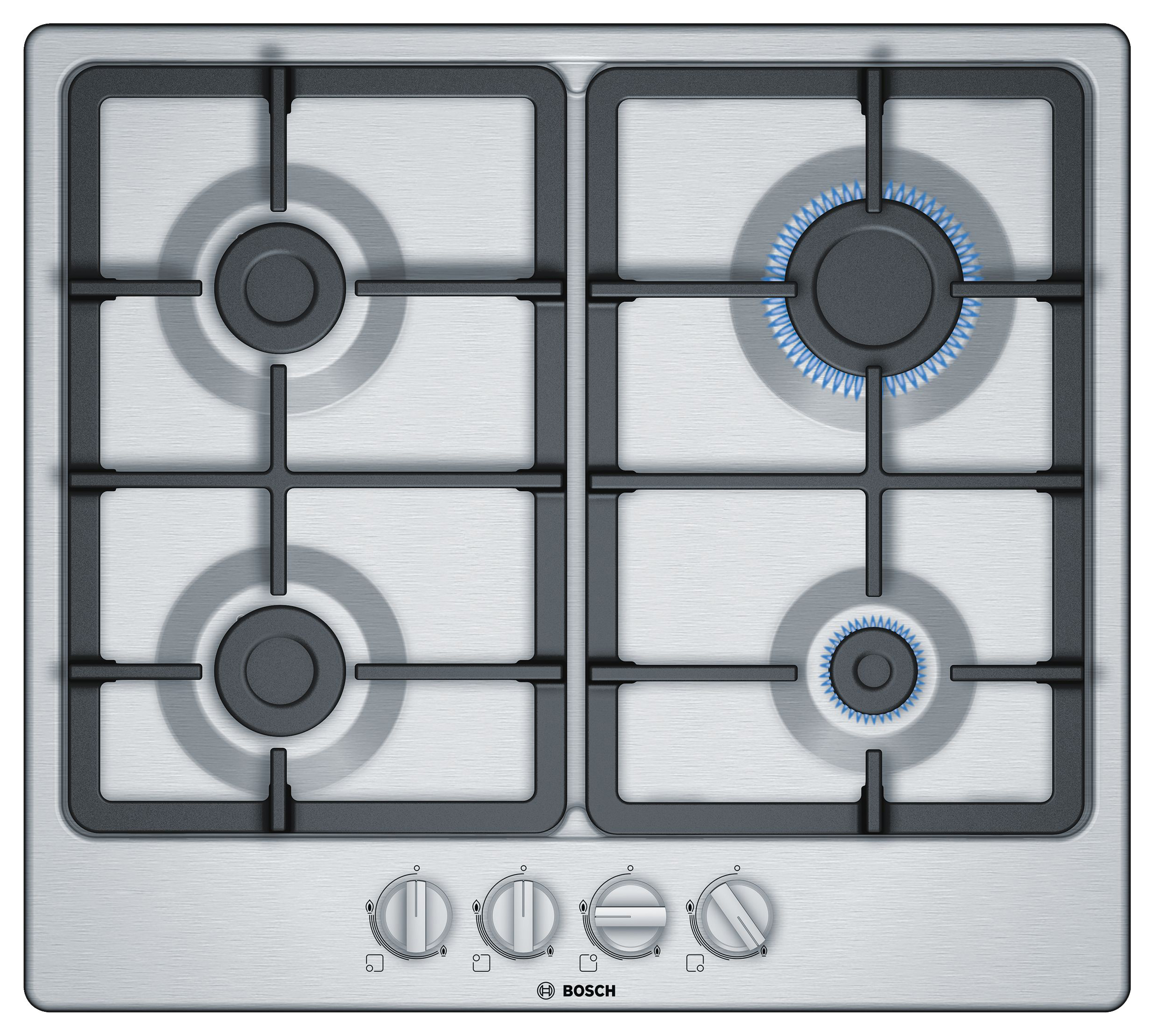 Bosch Series 4 PGP6B5B90 Stainless Steel Gas Hob - 60cm