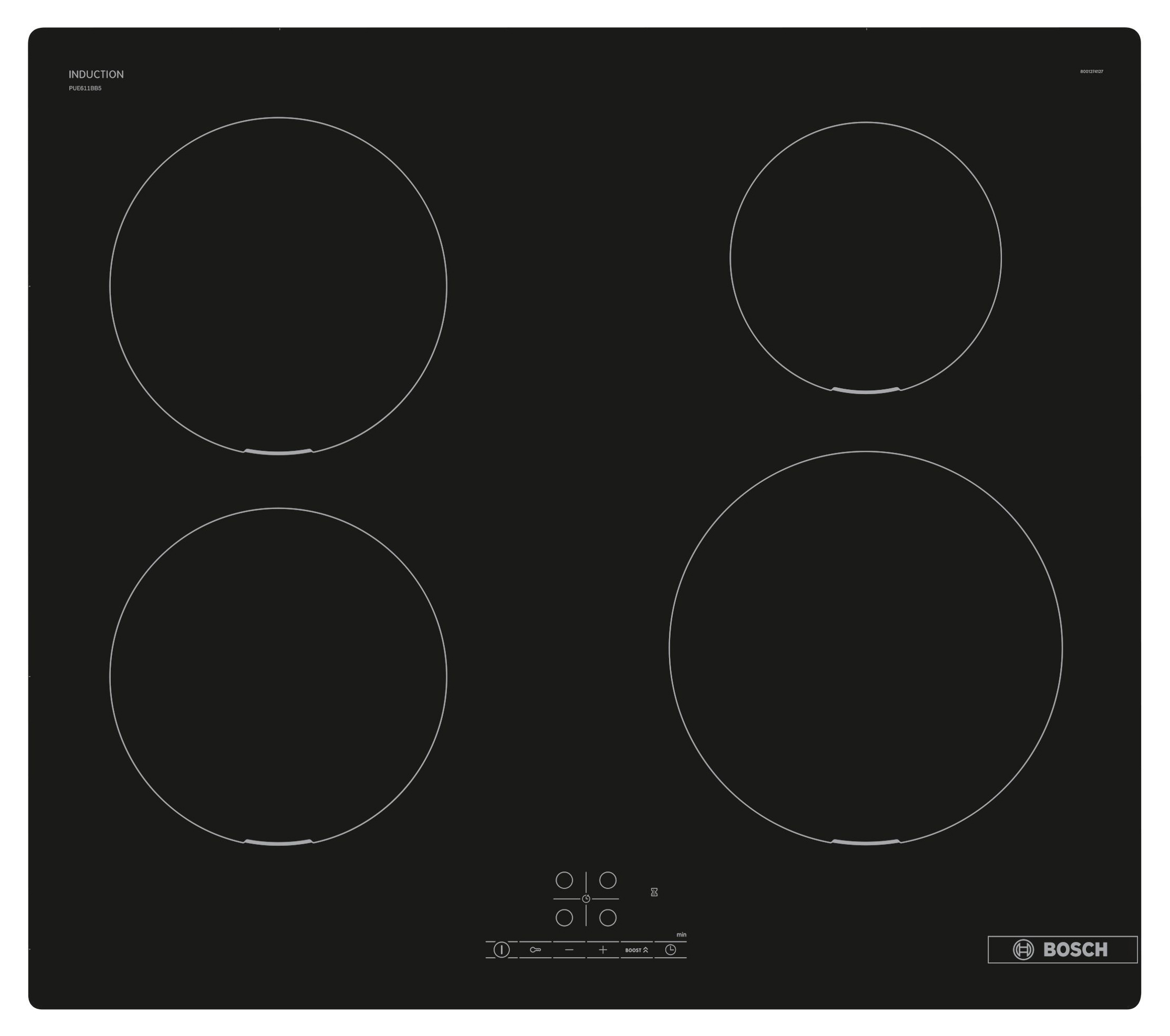 Bosch PUE611BB5B Series 4 60cm Induction Hob - Black