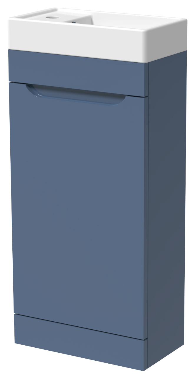 Wickes Malmo Misty Blue Freestanding J Pull Vanity Unit & Basin - 400mm