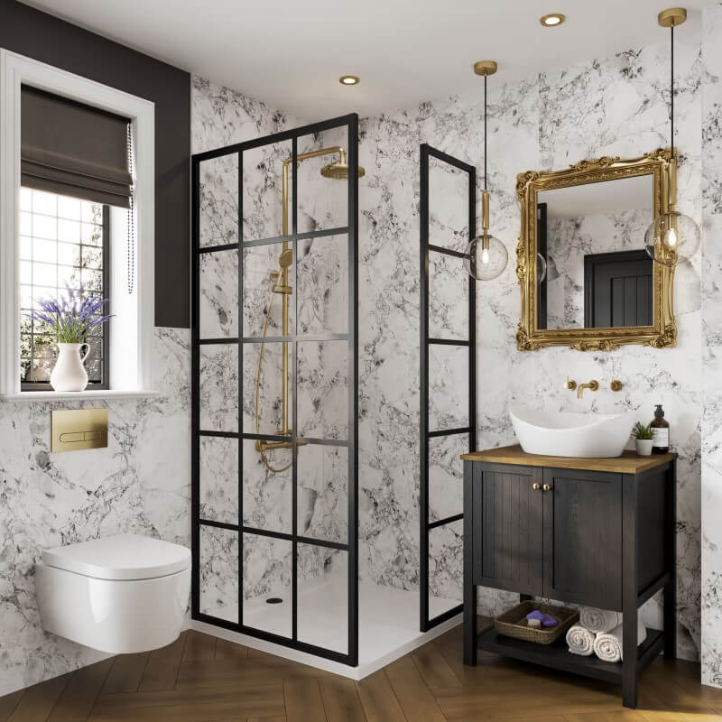Multipanel Linda Barker Hydrolock Bianca Luna Shower Panel - 2400 x 1200 x 11mm