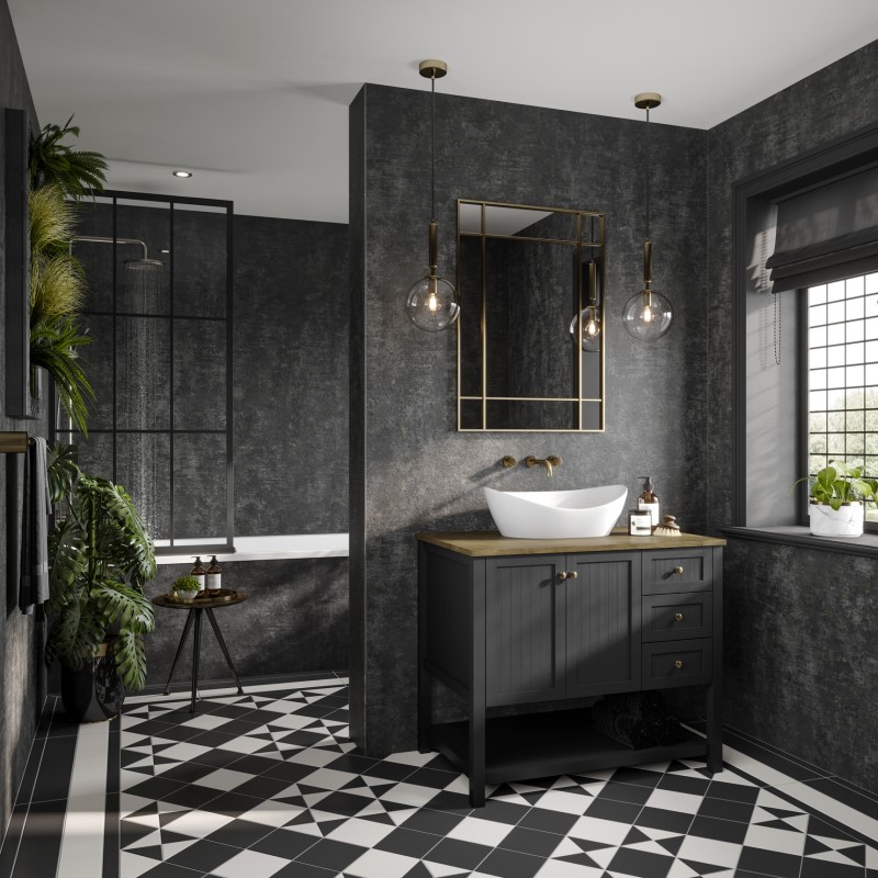 Multipanel Linda Barker Hydrolock Graphite Elements Shower Panel - 2400 x 598 x 11mm