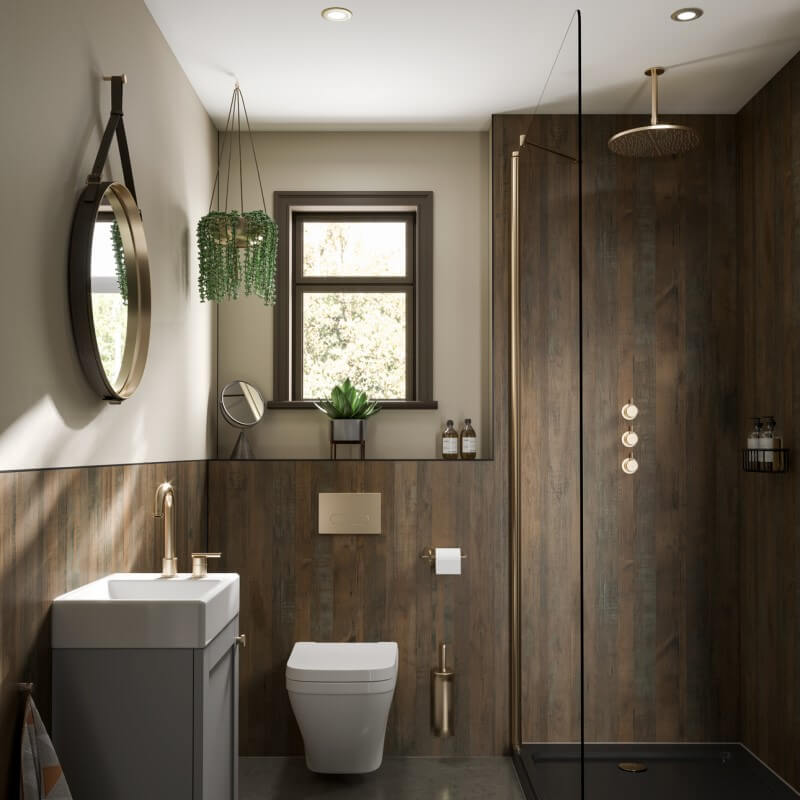 Multipanel Linda Barker Unlipped Salvaged Plank Elm Shower Panel - 2400 x 1200 x 11mm