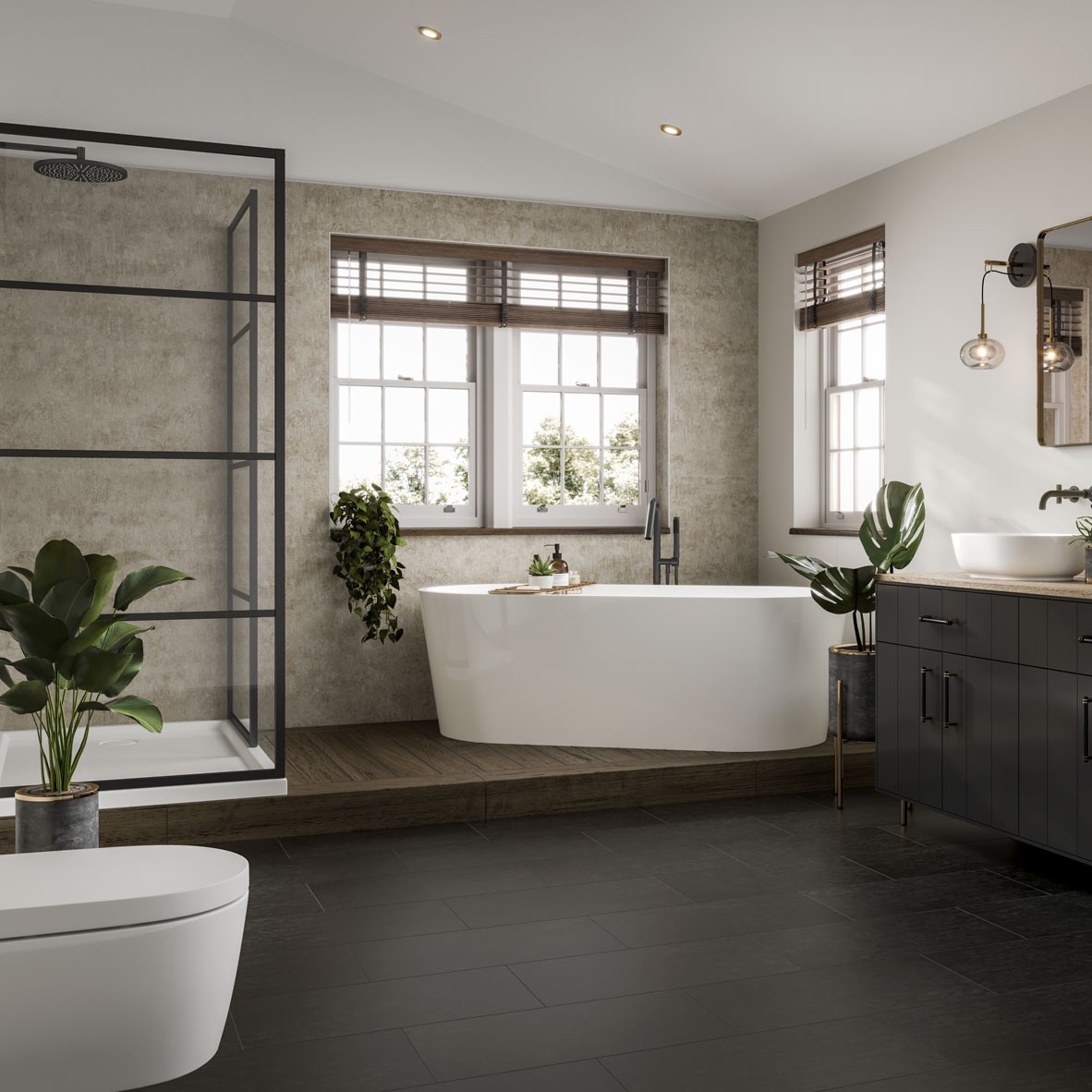 Multipanel Linda Barker Unlipped Stone Elements Shower Panel - 2400 x 900 x 11mm