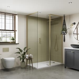 Multipanel Hydrolock Taupe Grey Tile Effect Shower Panel - 2400 x 598 x 11mm