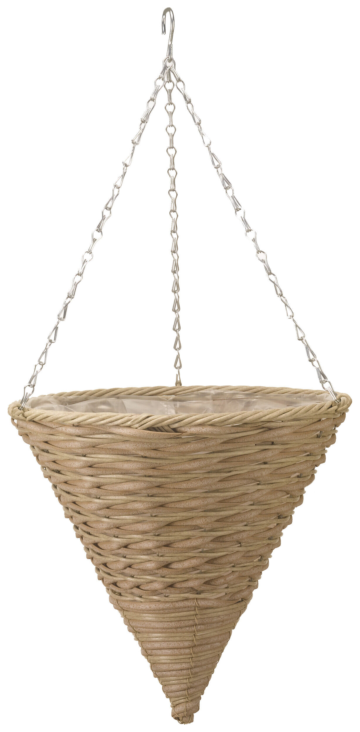 Smart Garden Mocha Faux Rattan Cone Hanging Basket - 14in