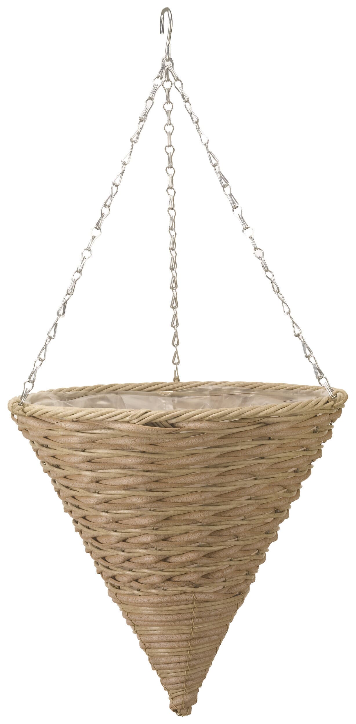 Smart Garden Mocha Faux Rattan Cone Hanging Basket
