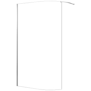 Nexa By Merlyn 8mm Chrome Wet Room Curved Shower Screen with Bracing Bar - Various Sizes