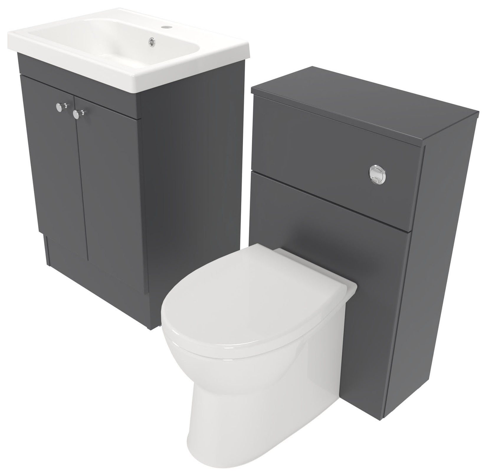 Deccado Benham Charcoal Grey 600mm Freestanding Vanity &