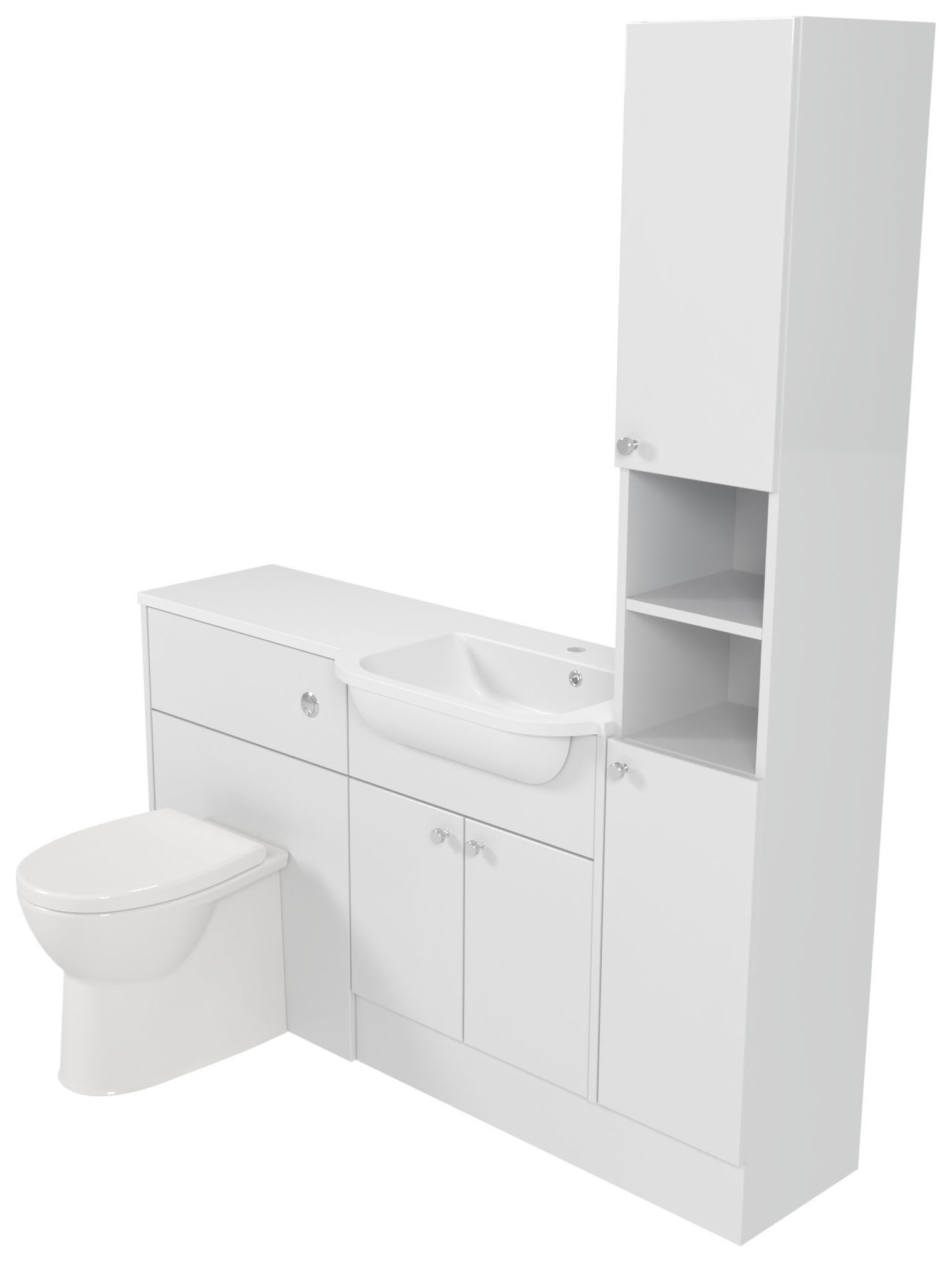 Deccado Benham Bright White Right Hand 1500mm Fitted