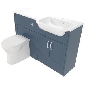 Deccado Padworth Juniper Blue 1200mm Fitted Vanity & Toilet Pan Unit Combination with Basin