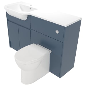Deccado Clifton Juniper Blue 1200mm Fitted Vanity & Toilet Pan Unit Combination with Basin