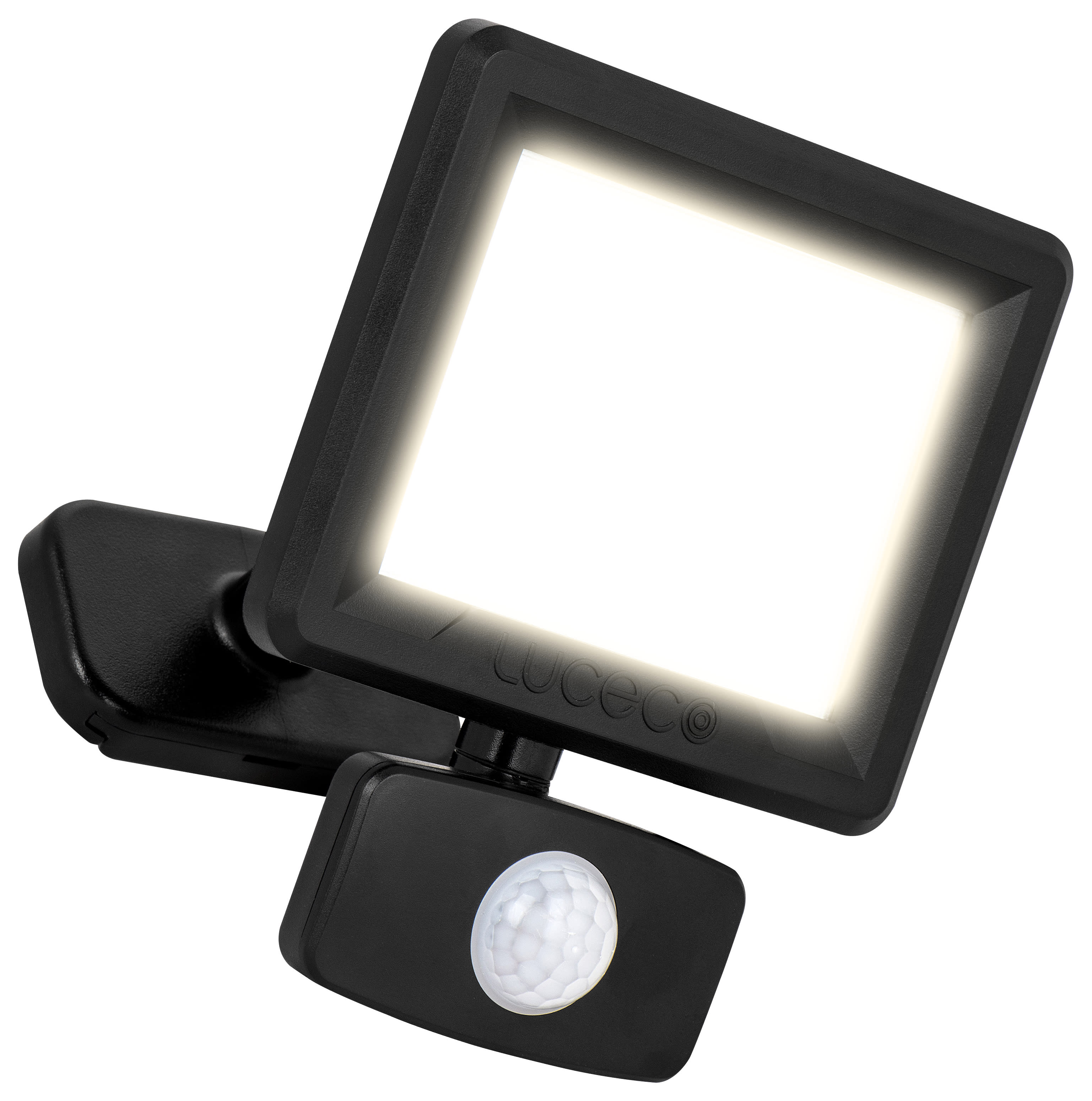 Luceco IP65 Black PIR Floodlight with Ball Joint