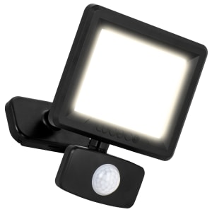 Luceco IP65 Black PIR Floodlight with Ball Joint - 10W