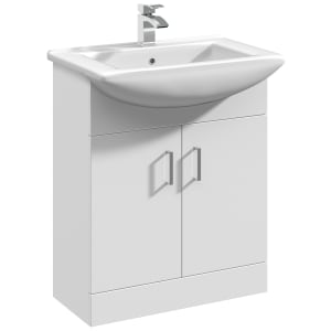Nuie Mayford White Gloss Vanity Unit & Square Basin - 827 x 665mm