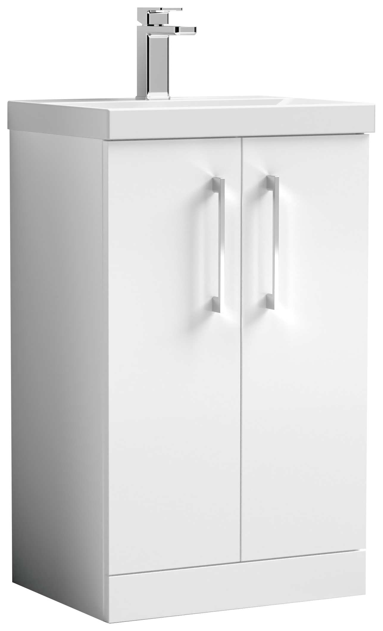 Nuie Arno White 2 Door Vanity Unit & Basin - 840 x 510mm