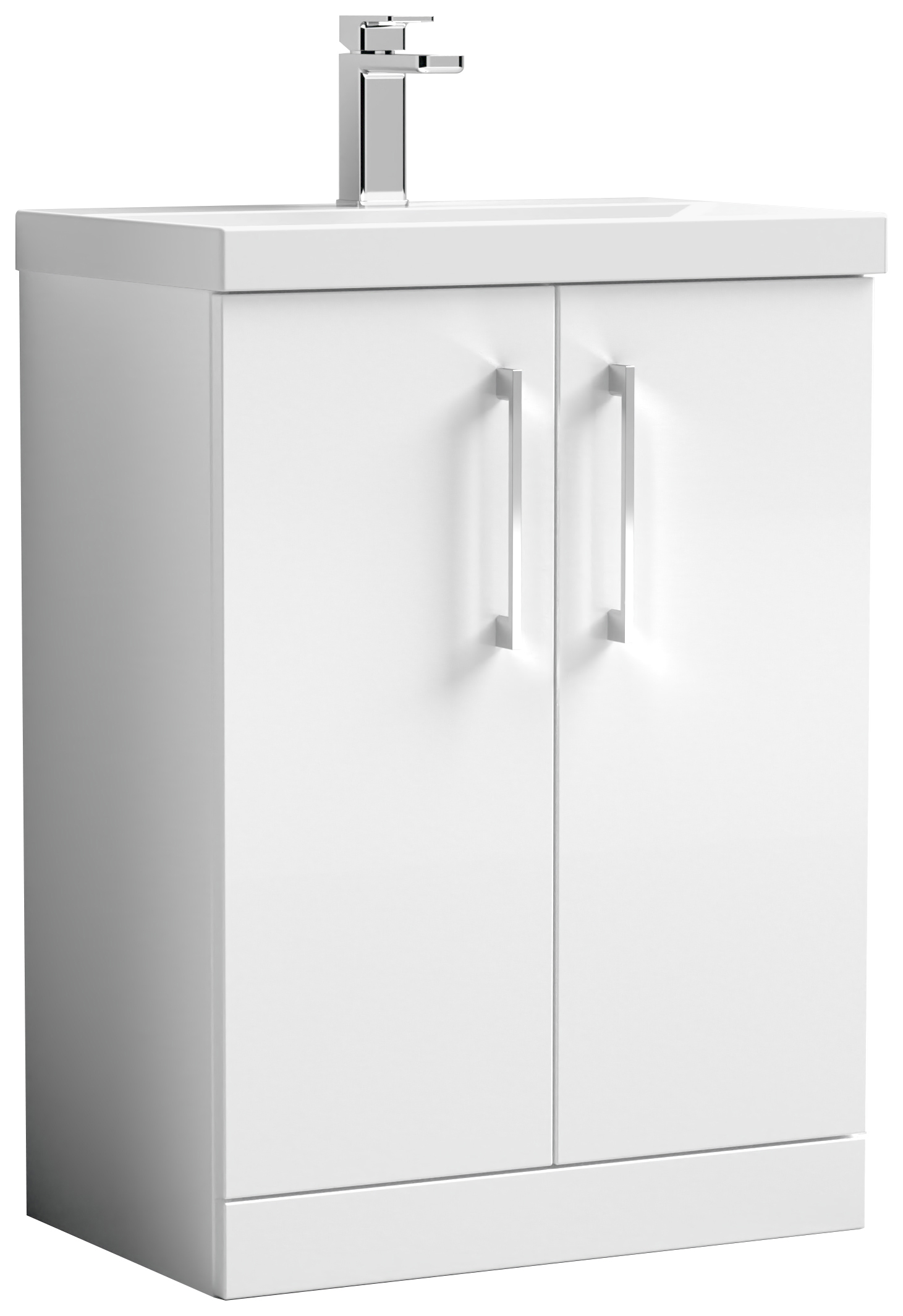Nuie Arno White 2 Door Vanity Unit & Basin - 840 x 610mm