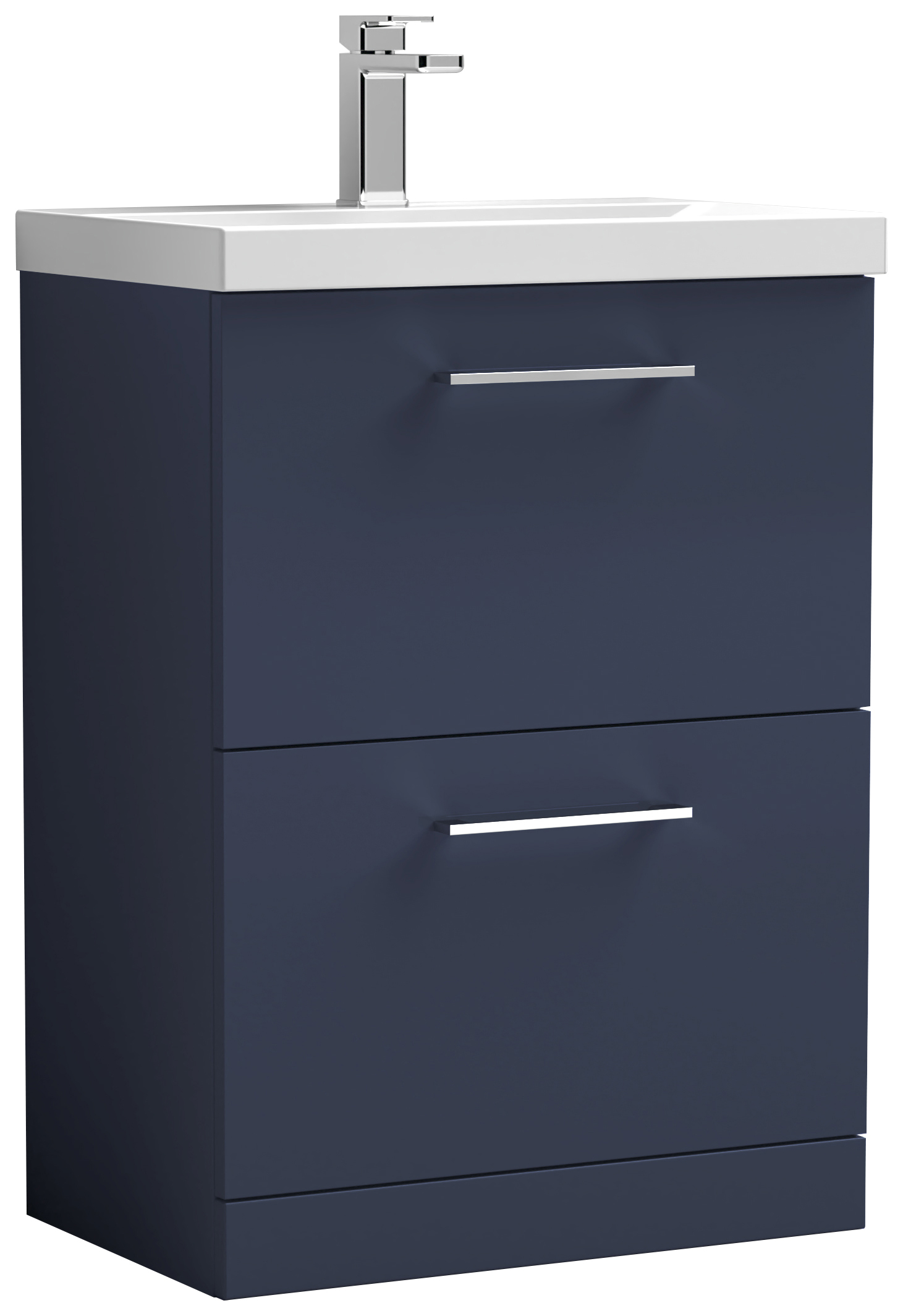 Nuie Arno Midnight Blue 2 Drawer Vanity Unit & Basin - 840 x 610mm