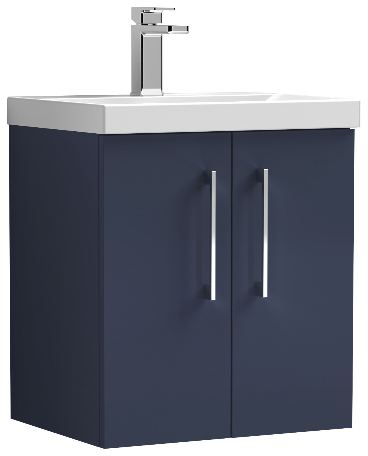 Nuie Arno Midnight Blue Wall Hung 2 Door Vanity Unit & Basin