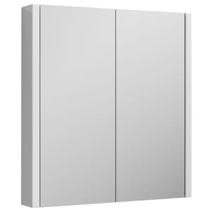 Nuie Parade Gloss White Double Door Mirrored Cabinet - 650 x 617mm
